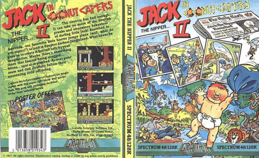 Jack the Nipper II: In Coconut Capers box art for ZX Spectrum